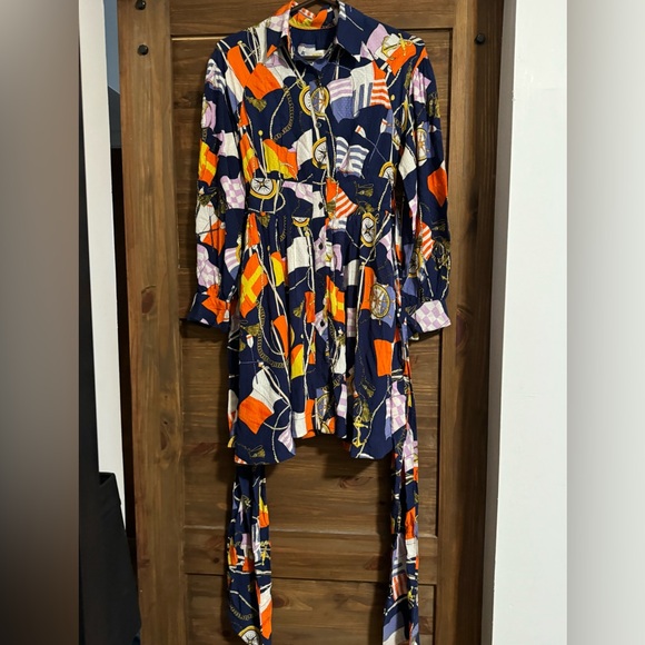 Anthropologie Maeve nautical Mini Shirtdress xsmall - Picture 11 of 14